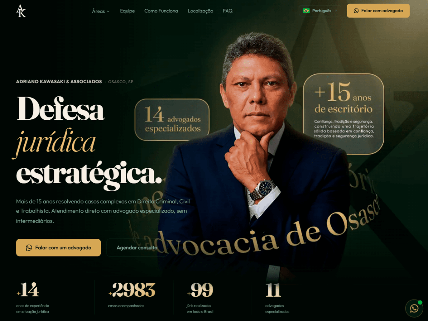 Landing page para Advocacia — Advogados AK