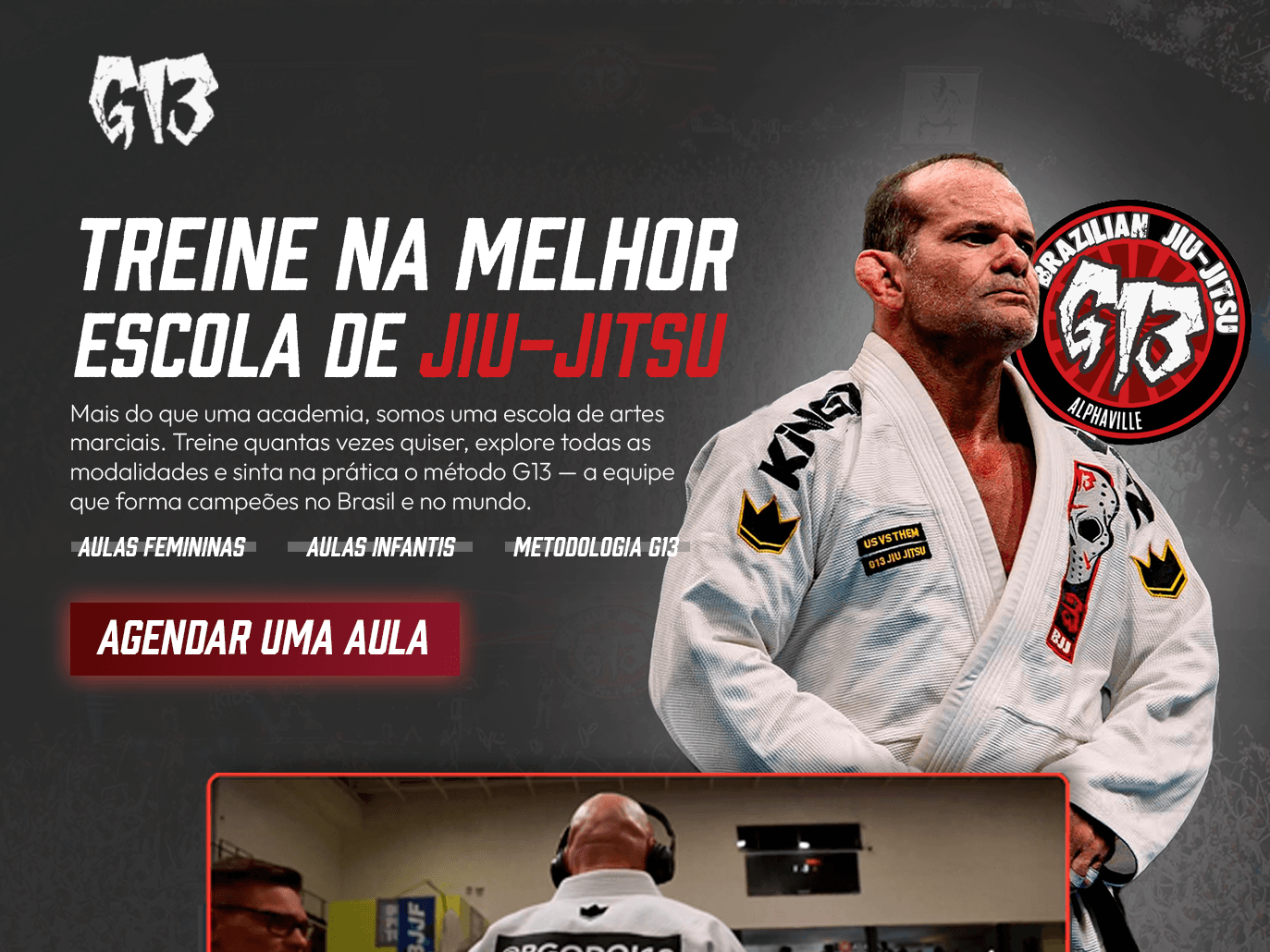 Landing page para Artes Marciais — G13 BJJ