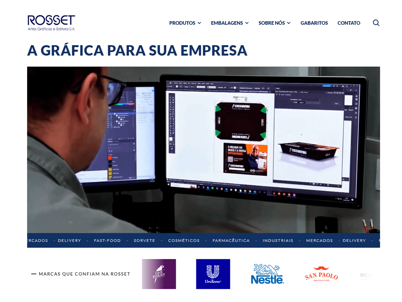 Landing page para Gráfica — Gráfica Rosset